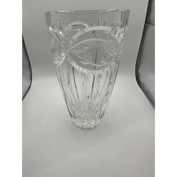 Gorham Cut Crystal Flower Etched Vase 7" Tall Elegant Display Piece - Picture 4 of 7